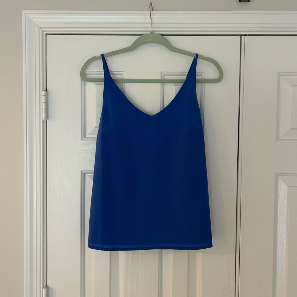 Banana Republic Cobalt V-Neck Silk-Feel Camisole